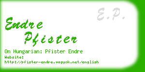 endre pfister business card